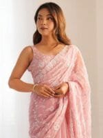 Anouk Embellished Sequinned Pure Georgette Saree