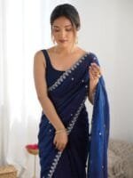 Anouk Embellished Sequinned Tissue Designer Saree