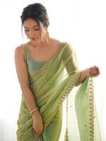 Anouk Embellished Sequinned Tissue Saree