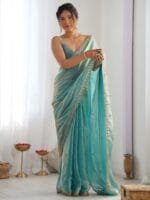 Anouk Embellished Sequinned Tissue Saree