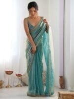 Anouk Embellished Sequinned Tissue Saree