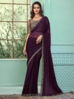 Anouk Embroidered Poly Chiffon Saree