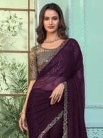 Anouk Embroidered Poly Chiffon Saree