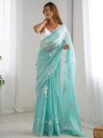 Anouk Ethnic Motifs Sequinned Saree