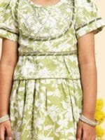 Cutiekins Girls Printed Ready to Wear Cotton Lehenga & Blouse With Dupatta