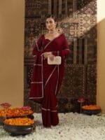 kasee Beads and Stones Pure Chiffon Saree