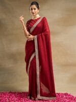 kasee Embroidered Pure Silk Saree