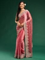 kasee Floral Embroidered Silk Blend Saree