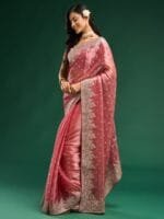 kasee Floral Embroidered Silk Blend Saree