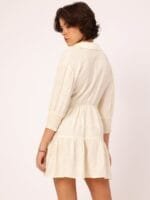 OnlyTrend Adorable Allure Crinkled Textured Tiered Mini Shirt Style Dress