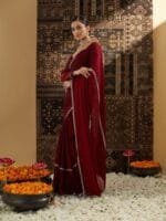 OnlyTrend Beads and Stones Pure Chiffon Saree