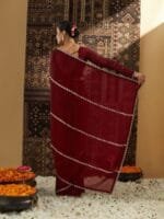 OnlyTrend Beads and Stones Pure Chiffon Saree