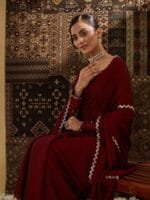 OnlyTrend Beads and Stones Pure Chiffon Saree