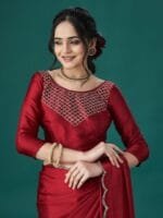 OnlyTrend Beads and Stones Satin Sarees