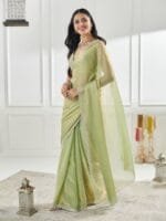 OnlyTrend Embellished Beads and Stones Pure Silk Saree