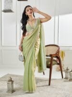 OnlyTrend Embellished Beads and Stones Pure Silk Saree