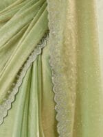 OnlyTrend Embellished Beads and Stones Pure Silk Saree