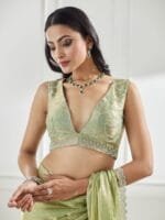 OnlyTrend Embellished Beads and Stones Pure Silk Saree