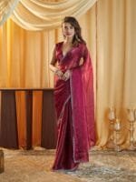 OnlyTrend Embellished Beads and Stones Saree
