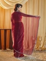 OnlyTrend Embellished Beads and Stones Saree