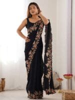 OnlyTrend Embellished Embroidered Saree