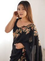 OnlyTrend Embellished Embroidered Saree