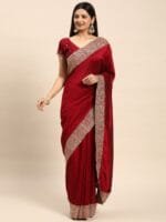 OnlyTrend Embellished Embroidered Saree