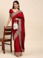 OnlyTrend Embellished Embroidered Saree