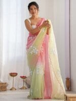 OnlyTrend Embellished Sequinned Pure Chiffon Saree