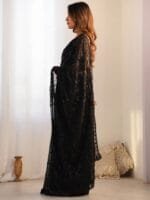 OnlyTrend Embellished Sequinned Pure Georgette Saree