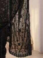 OnlyTrend Embellished Sequinned Pure Georgette Saree