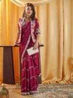 OnlyTrend Embellished Sequinned Pure Silk Saree