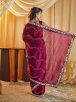 OnlyTrend Embellished Sequinned Pure Silk Saree