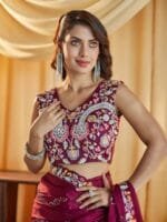 OnlyTrend Embellished Sequinned Pure Silk Saree