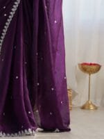 OnlyTrend Embellished Sequinned Tissue Saree