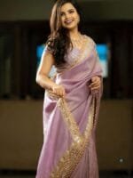 OnlyTrend Embellished Tissue Saree