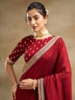 OnlyTrend Embroidered Pure Silk Saree