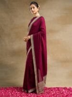 OnlyTrend Embroidered Pure Silk Saree