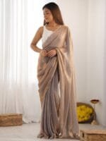 OnlyTrend Embroidered Satin Saree