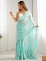 OnlyTrend Ethnic Motifs Sequinned Saree