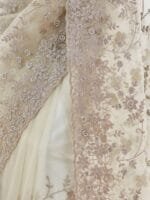 OnlyTrend Floral Embellished Beads and Stones Net Saree