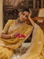 OnlyTrend Floral Phulkari Silk Blend Saree