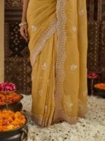 OnlyTrend Floral Phulkari Silk Blend Saree
