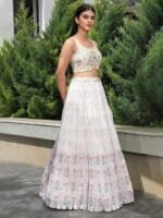 OnlyTrend Floral Printed Semi-Stitched Pleated Lehenga Choli With Dupatta