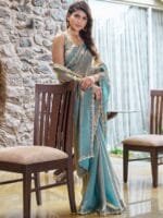 OnlyTrend Women Embellished Beads and Stones Pure Chiffon Saree