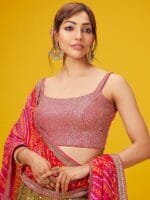 OnlyTrend Women Embroidered Semi-Stitched Lehenga & Unstitched Blouse With Dupatta