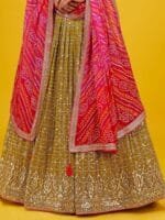 OnlyTrend Women Embroidered Semi-Stitched Lehenga & Unstitched Blouse With Dupatta
