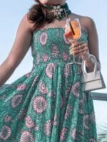 OnlyTrend Women Strapless Cotton Maxi Dress