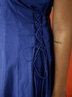 SANSKRUTIHOMES Solid Cotton Fit & Flare Dress